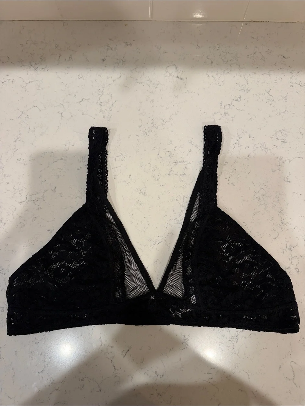 Urban Outfitters Delicate Black Lace Triangle Bralette Size L